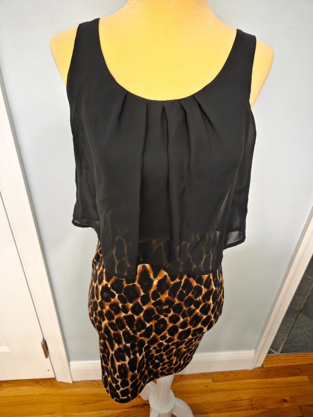 Deb Black/Leopard Print Dress